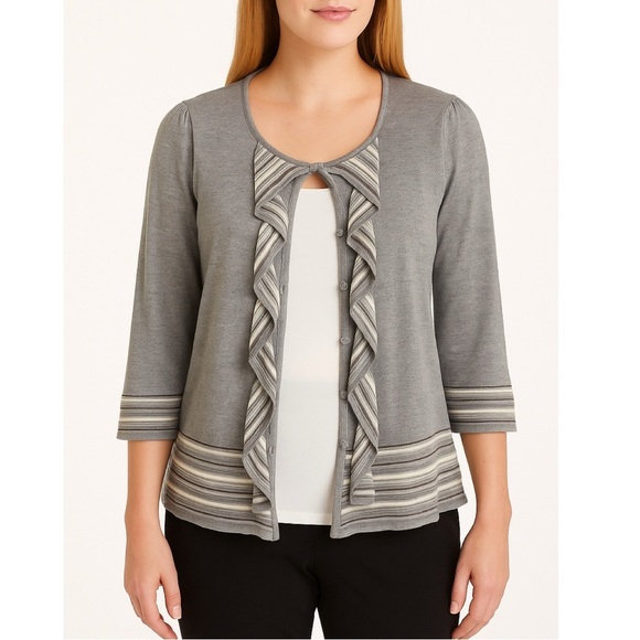 MAGASCHONI Collection Cashmere Blend Round Neck Cardigan - Picture 2 of 10